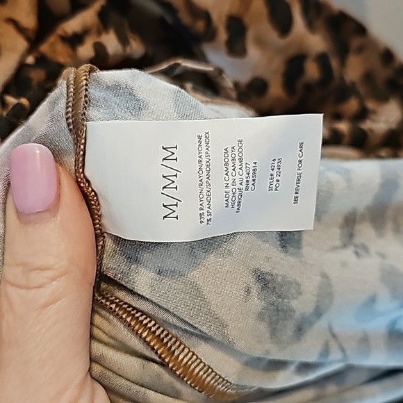 Cabi Selma maxi dress leopard print rouched waist dress sz medium - Picture 8 of 8